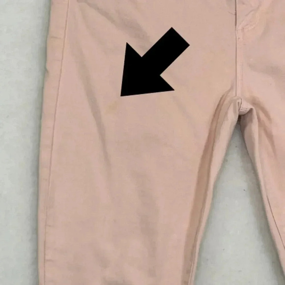 Paige Verdugo Crop Skinny Jeans Light Pink Raw Hem Mid Rise Super Stretch 31 - Picture 8 of 8